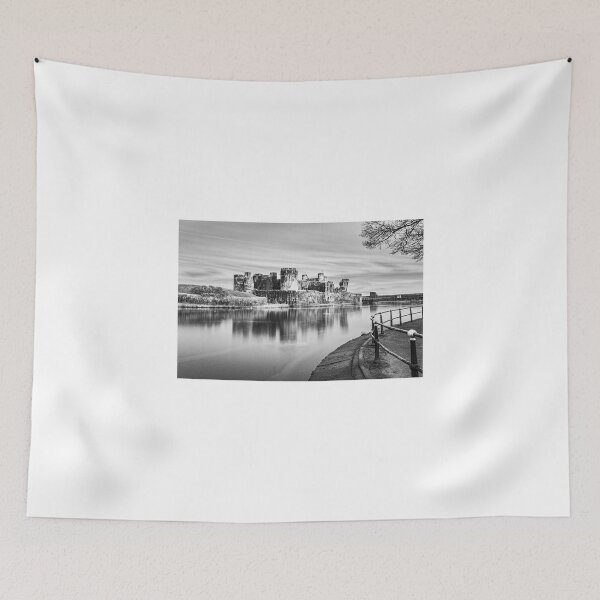 Item preview, Caerphilly Castle Monochrome designed and sold by Steve Purnell Photography.