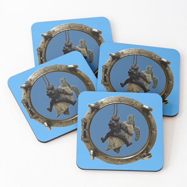 Item preview, Vintage Porthole View of a Helmet Diver Riding a Turtle URM designed and sold by urmaddad.