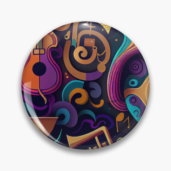 Artikelvorschau, Abstract Colorful Musical Instrument Pattern Digital Painting entworfen und verkauft von CodeAndColors.