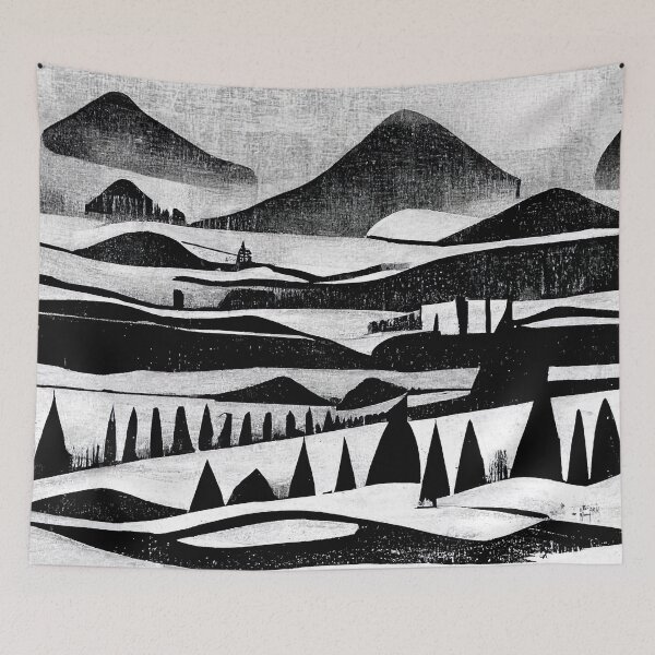 Item preview, Foggy Mountain Meadow: Block Art designed and sold by Studio Axis.