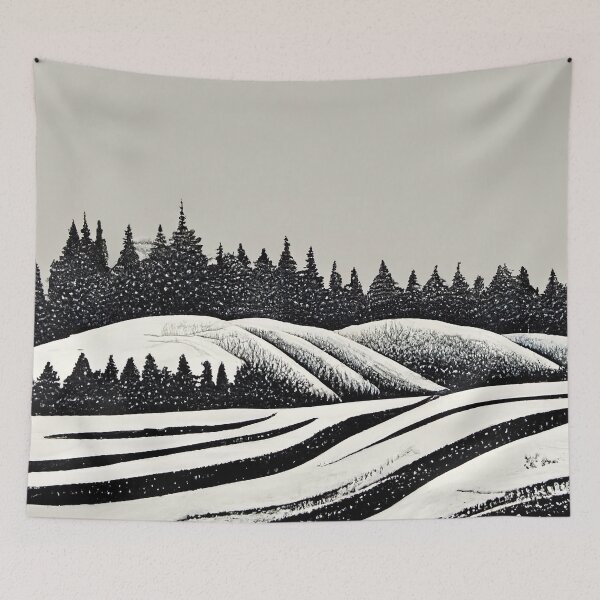 Item preview, Grazing Hills in Pine Shadow: Block Art designed and sold by Studio Axis.