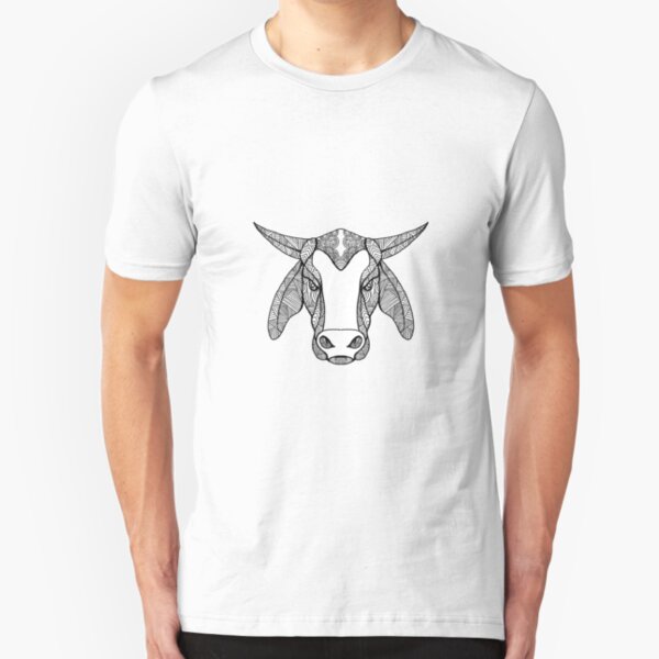Brahma Bull Head Mandala Slim Fit T-Shirt