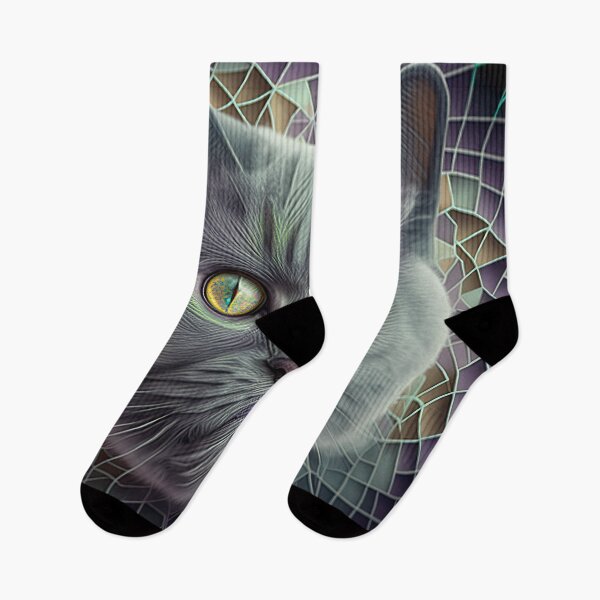 Item preview, A Fractal Portrait of a Grey British Shorthair Cat designed and sold by Daniel Leighton.