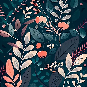 Vorschaubild zum Design Modern Flat Colorful Winter Plants Pattern Digital Painting von CodeAndColors