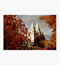 Salt Lake Temple - Autumn Season Photographic Print