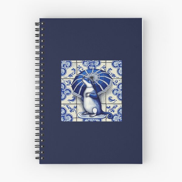 Item preview, Otter with umbrella in blue tile - 1  designed and sold by estrucida.