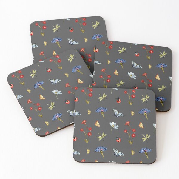 Artikelvorschau, Insect flower camomile cute pattern a watercolor grey entworfen und verkauft von Yana Mustafina | Boho Soulful Designs.