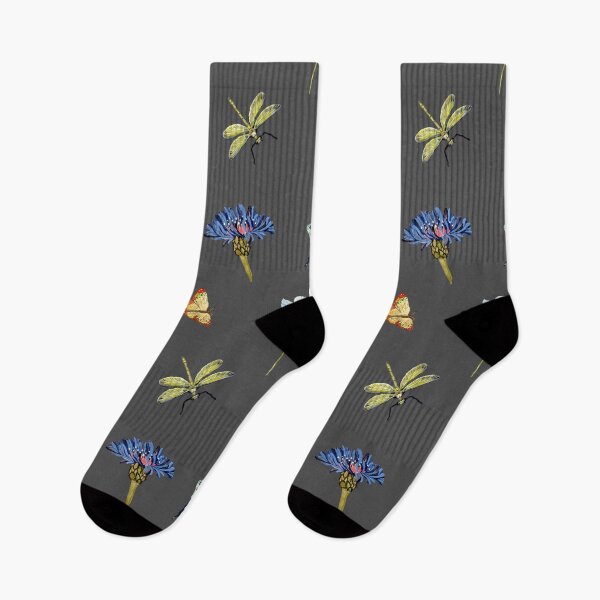 Item preview, Insect flower camomile cute pattern a watercolor grey designed and sold by Yana Mustafina | Boho Soulful Designs.