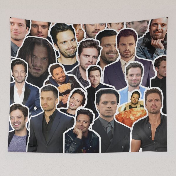 Item preview, Sebastian stan photo collage throw blanket designed and sold by cagslw.