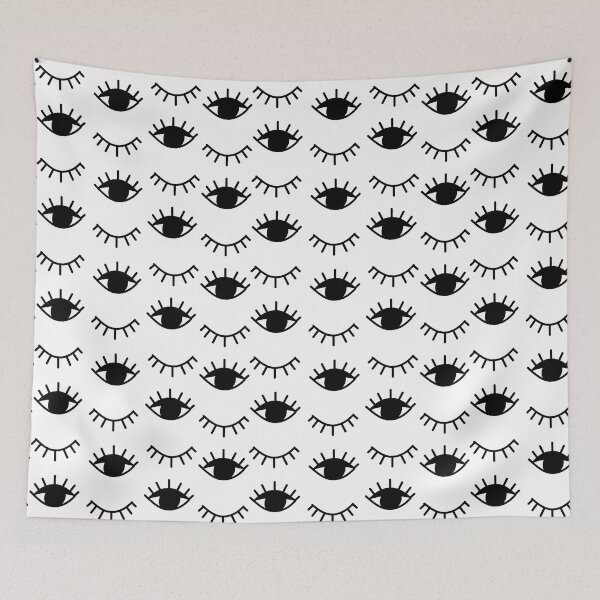 Item preview, Monochrome Minimalist Geometric Evil Eyes White designed and sold by High Bird Store.