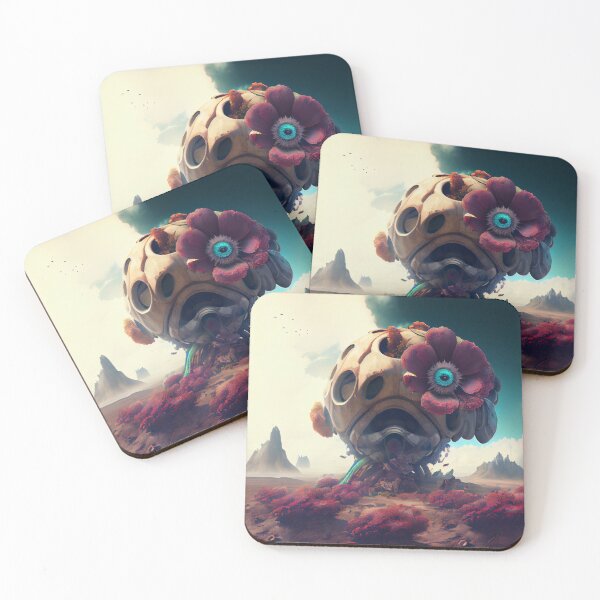 Item preview, Cool Alien Planet Hive with Flower Digital Painting designed and sold by CodeAndColors.