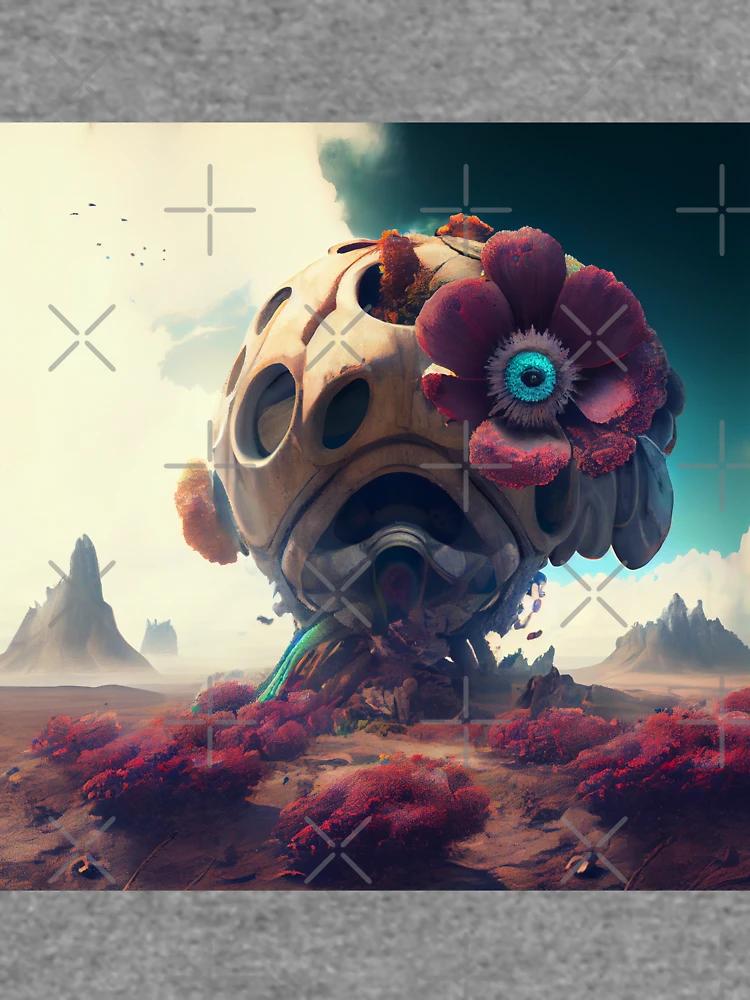 Thumbnail 6 von 6, Leichter Pullover, Cool Alien Planet Hive with Flower Digital Painting designt und verkauft von CodeAndColors.