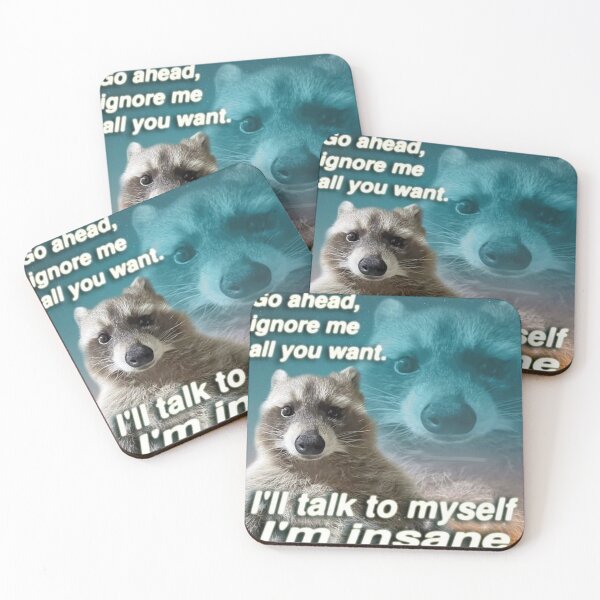 Item preview, Racoon Meme, I'll talk to myself i'm Insane designed and sold by Greg Heffley.