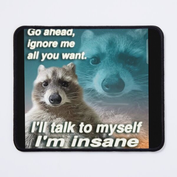 Item preview, Racoon Meme, I'll talk to myself i'm Insane designed and sold by Greg Heffley.