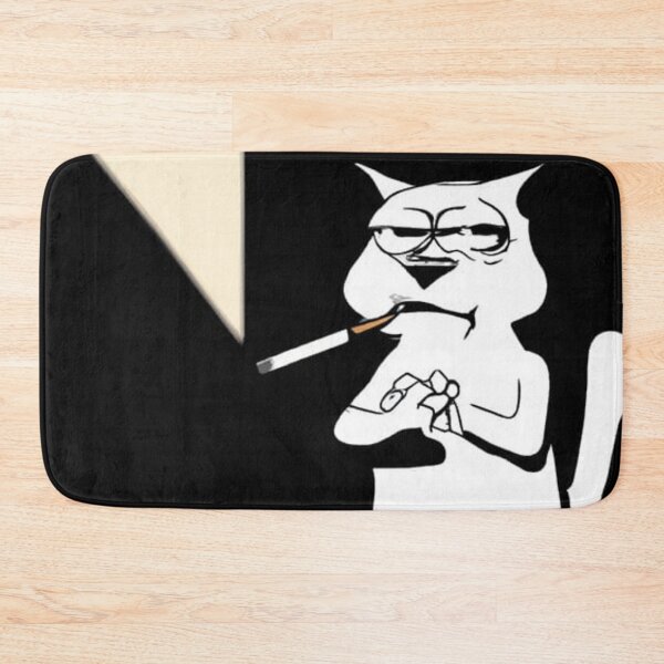 Aperçu de l'œuvre chat traumatisé qui fume une cigarette créée et vendue par akanahdyer.
