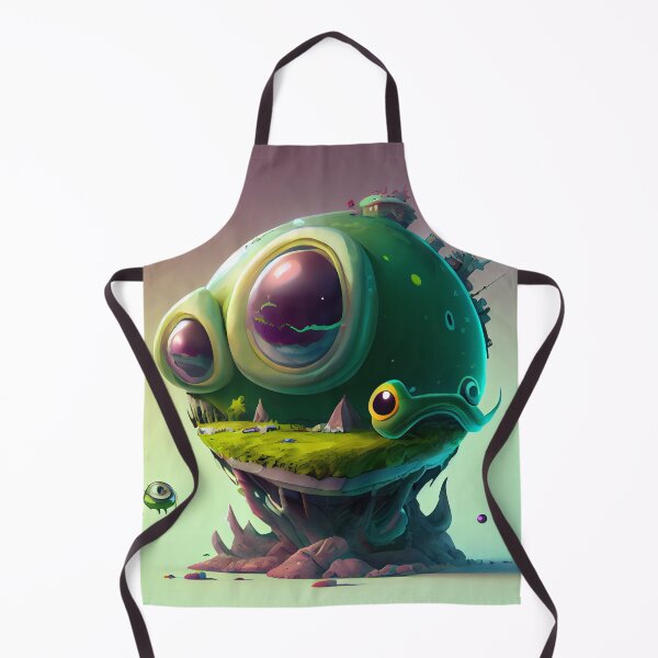 Item preview, Cool Green Alien Planet Home with Earth Landscape Painted On Digital Painting designed and sold by CodeAndColors.