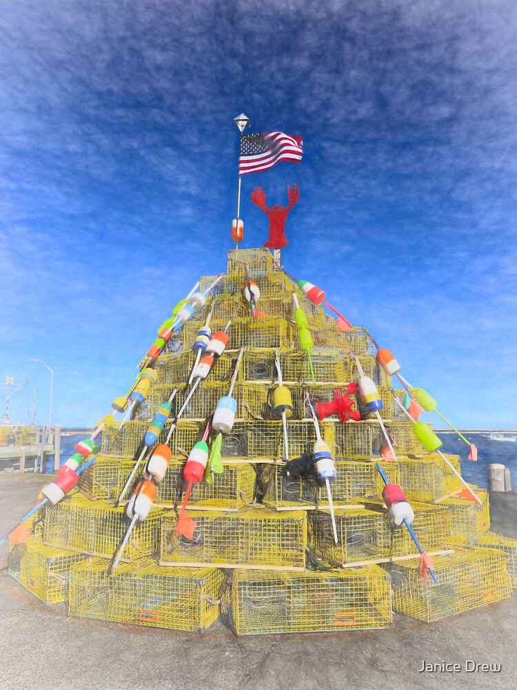 "Plymouth lobster pot tree 2022" Sticker for Sale by JanSDrew Redbubble