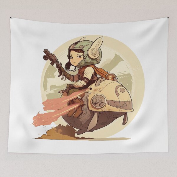 Item preview, Princess Solah on her crustacean robot ready to save the universe designed and sold by br3wow.