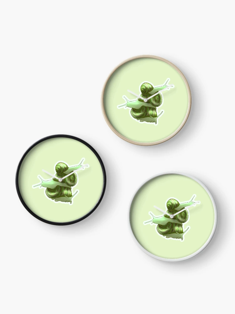 Thumbnail 3 of 4, Clock, Snail Stack Green designed and sold by Kirin-Riki.