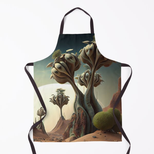 Artikelvorschau, Alien Planet Trees with Sun Landscape Digital Painting entworfen und verkauft von CodeAndColors.