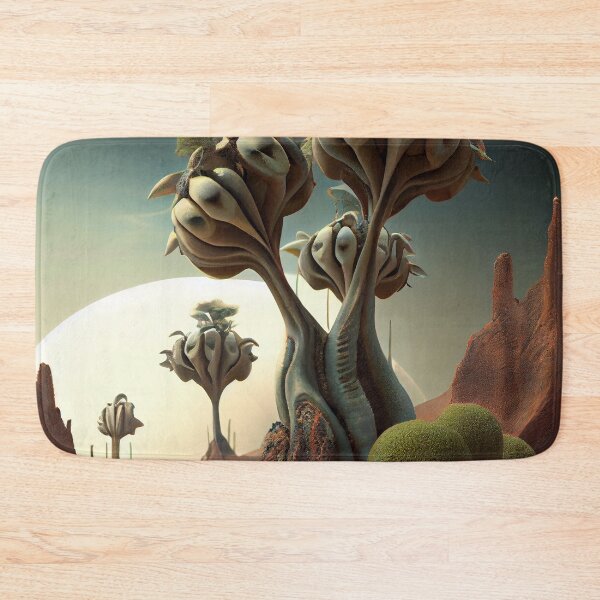 Artikelvorschau, Alien Planet Trees with Sun Landscape Digital Painting entworfen und verkauft von CodeAndColors.