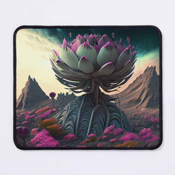 Artikelvorschau, Pink Alien Planet Tree and Flowers Digital Painting entworfen und verkauft von CodeAndColors.