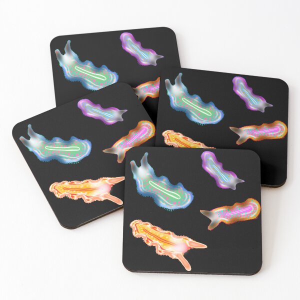 Item preview, Cool sea creatures, Turbellaria, black background designed and sold by Osher-BioArt.