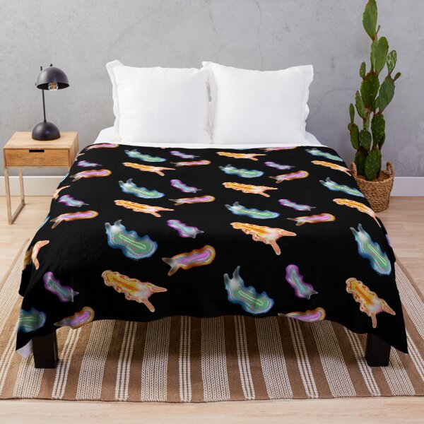 Item preview, Cool sea creatures, Turbellaria, black background designed and sold by Osher-BioArt.