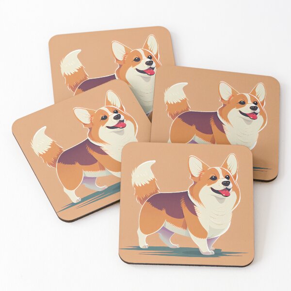 Item preview, Fun Bright Flat Corgi Cartoon Digital Painting designed and sold by CodeAndColors.