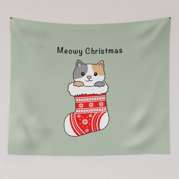 Item preview, Meowy Christmas. Cat in stocking designed and sold by Scat the cat.