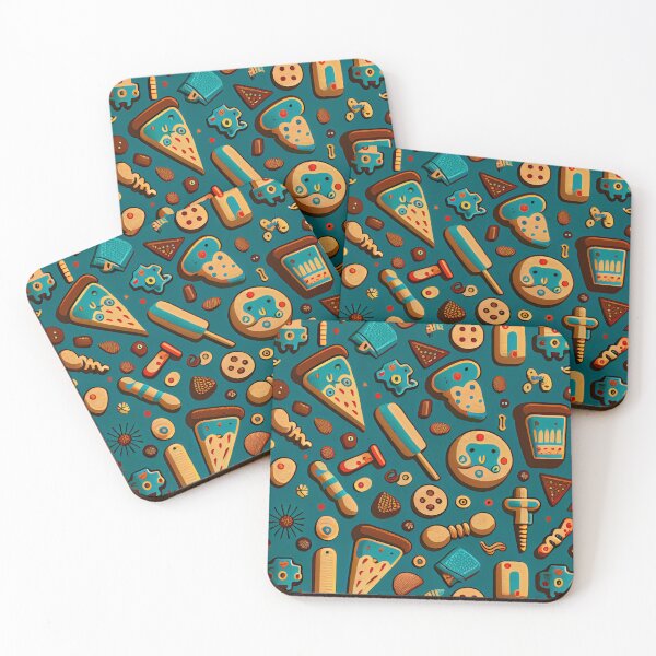 Item preview, Happy Vintage Fun Foods Pattern Digital Painting designed and sold by CodeAndColors.