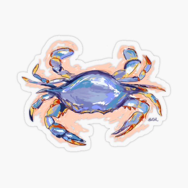 Blue Crab Transparent Sticker