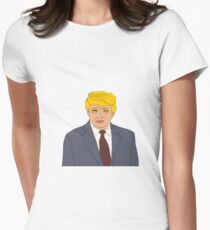 Donald Trump Illustration Cartoon Women's Fitted T-Shirt