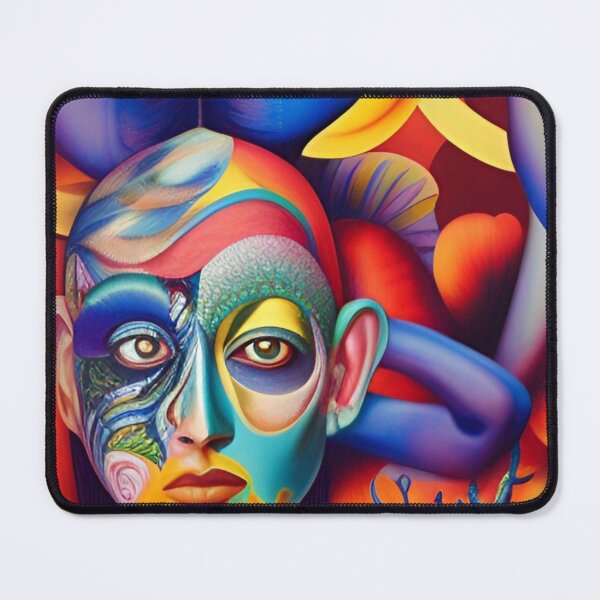 Item preview, Fantasy, portrait wall art print. Woman with painted face. Colorful, abstract wall art as prints, on canvas, or large posters. Wall art decor for your home.   designed and sold by JoelsCorner.