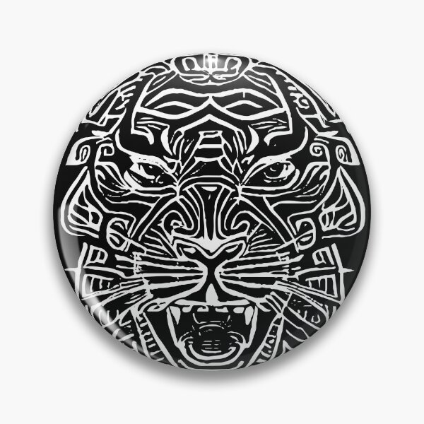 Item preview, Tiger Tribal Tattoo Tiger With a Slightly Human Face designed and sold by pelagio.