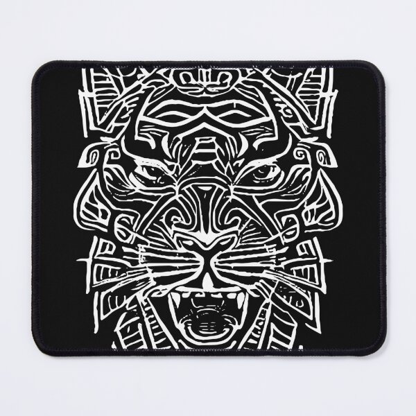 Item preview, Tiger Tribal Tattoo Tiger With a Slightly Human Face designed and sold by pelagio.