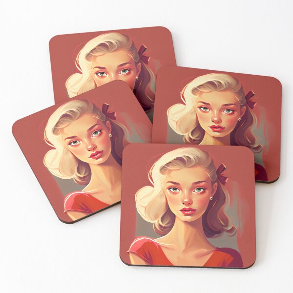 Item preview, Flat Cartoon of Beautiful Blond Character Digital Painting designed and sold by CodeAndColors.