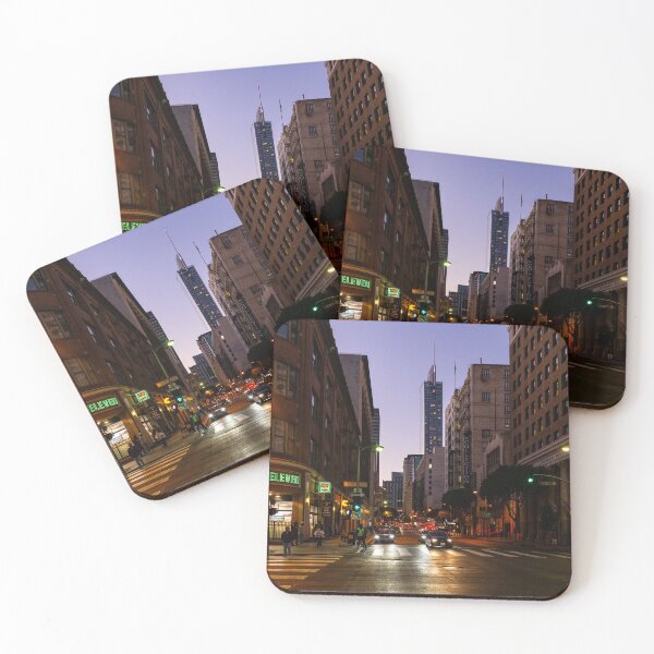 Item preview, Downtown LA, Olive Street at Dusk designed and sold by ZEDimages.