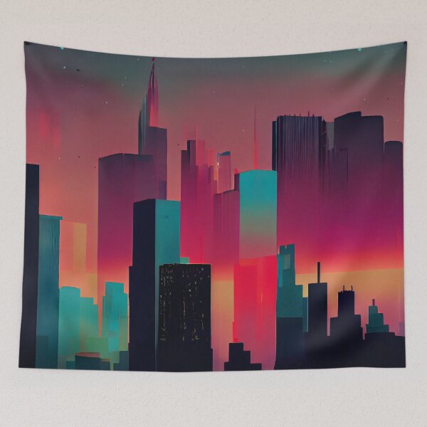 Item preview, Warm Retro Watercolor Style City designed and sold by Foodcolored.