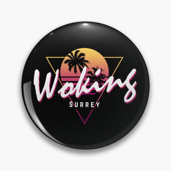 Item preview, Funny 80s Retro Sunset 'Woking' Surrey designed and sold by dinosareforever.