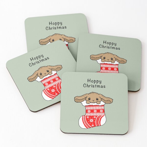 Item preview, Hoppy Christmas. Bunny in stocking designed and sold by Scat the cat.