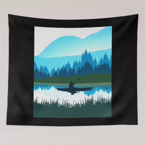 Item preview, Kayaker In Blue River Landscape designed and sold by uFit.
