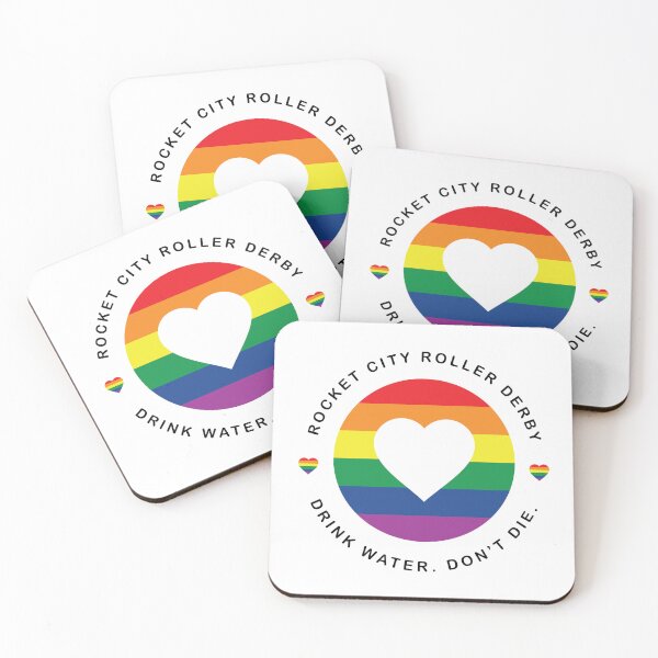 Item preview, Pride Heart. Drink Water. Don't Die.  designed and sold by Rocket City Roller Derby.