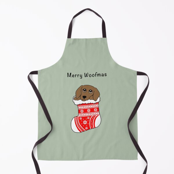 Item preview, Merry Woofmas. Sausage Dog in Stocking designed and sold by Scat the cat.