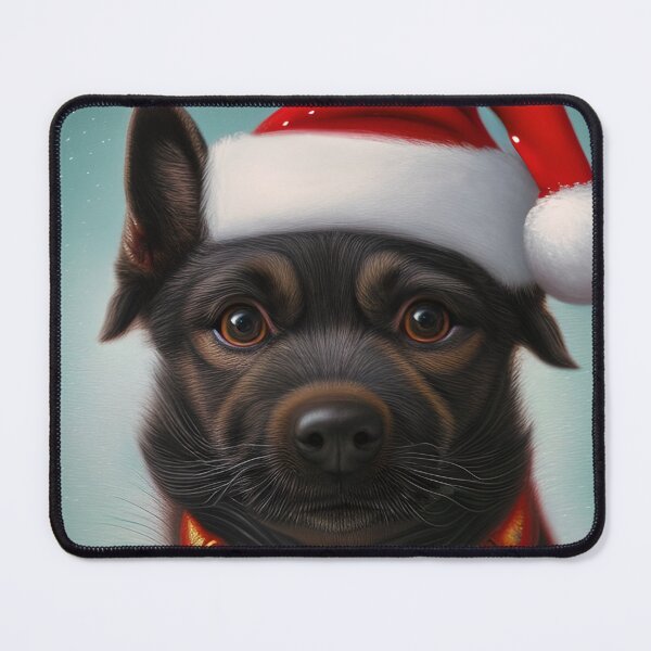 Item preview, Christmas Kai Ken Wearing A Santa Hat designed and sold by ZenEverAI.