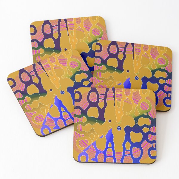 Item preview, Peach and dark blue asymmetrical geometrical shapes by Code03. designed and sold by Code03.