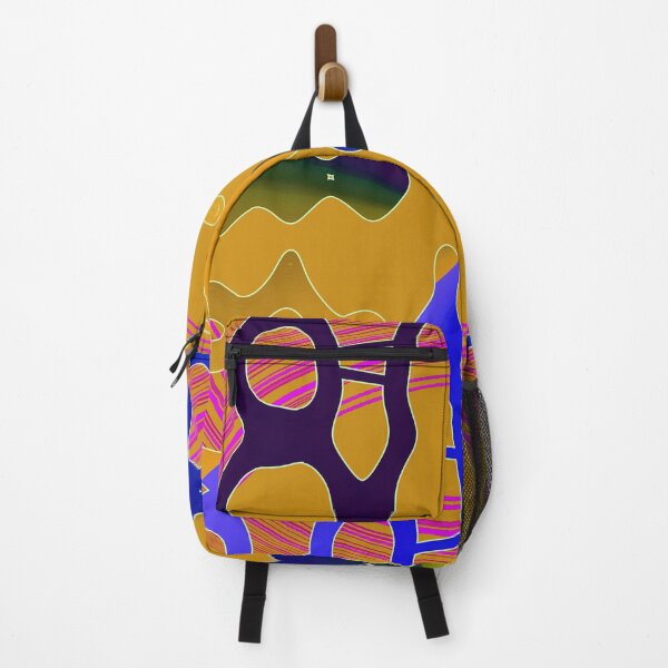 Item preview, Peach and dark blue asymmetrical geometrical shapes by Code03. designed and sold by Code03.
