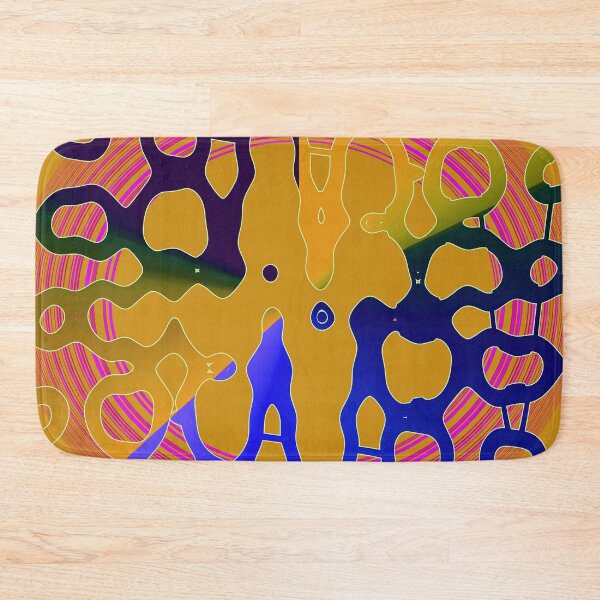 Item preview, Peach and dark blue asymmetrical geometrical shapes by Code03. designed and sold by Code03.