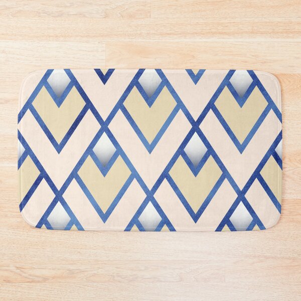 Item preview, Triangle Geometric blue cream pattern  designed and sold by TipTopTapo.