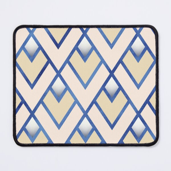 Item preview, Triangle Geometric blue cream pattern  designed and sold by TipTopTapo.